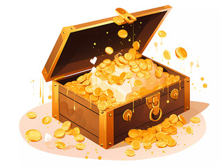 金币黄金财宝藏财产保险保障元素